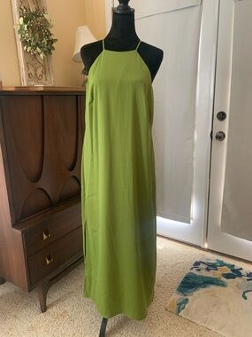 Anne Klein Olive Halter Maxi Dress